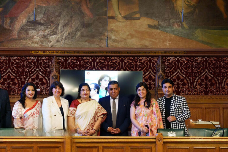 Pic 2 - Left to Right - RUBAYAT JAHAN, SEEMA MALHOTRA MP, ANURADHA PAUDWAL, LORD TARIQ AHMAD, KAVITA PAUDWAL, RAJA KASHIF