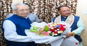 मुख्यमंत्री साय ने छत्तीसगढ़ के पूर्व राज्यपाल हरिचंदन से की सौजन्य भेंट