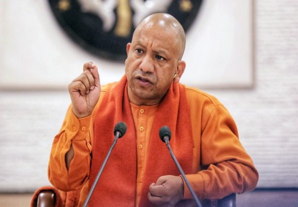 Yogi Adityanath addresses a press conference